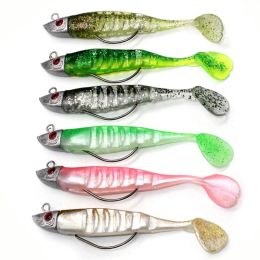 1/2PCS Shad with 9cm15g11cm 25g Jig Head Super Soft Vinyl Paddle Tails for Seabass Zander Fishing Lure 6 colors Soft Bait KIT