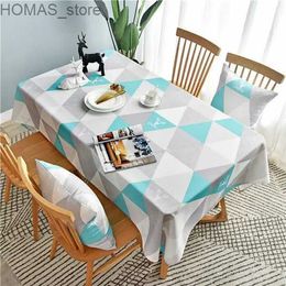 Table Cloth Nordic minimalist style waterproof table mat tablecloth cow plaid rectangular household dining table desk kitchen decoration cof Y240401