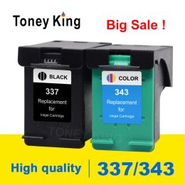 Toney King 337 343 Ink Cartridges Compatible for hp337 hp343 with HP Photosmart 2575 8050 C4180 D5160 Deskjet 6940 D4160 C4150