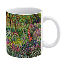 Mugs The Iris Garden At Giverny Coffee Pattern Mug 330ml Milk Water Cup Creative Fathers Day Gifts Claude