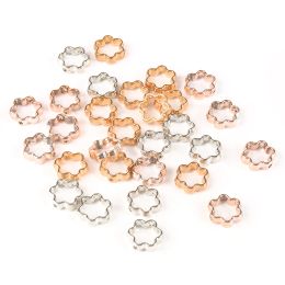 50pcs/lot 12mm Flower Shape CCB Bead Frame Spacer Beads Jump Ring Connector for Jewelry Making DIY Earring Bracelets Necklace