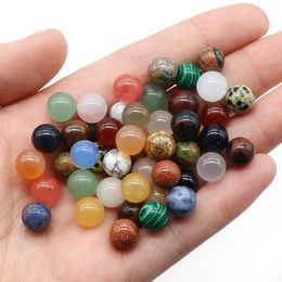 10PC 8mm Round Bead Ball Natural Stone Tiger Eye Amethyst Rose Quartz Turquoises Agates Gemstones Loose Beads For Jewelry Making
