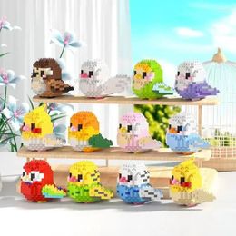 Decorative Figurines Kawaii Cute Bird Small Building Blocks Set Creative Educational Toys Cartoon Birds And Animals Block