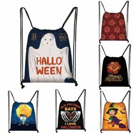 halen event with ghost drawstring bag kids Goody Bags Trick Halen Candy Bag Gift Bags boys girls backpack bookbag 83MZ#