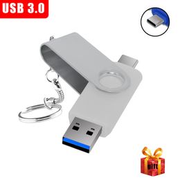 High Speed Metal OTG 3 IN 1 Type C USB Flash Drives 128GB Pendrive usb key Usb Stick 3.0 64GB 32GB 16G 8GB Pen Driver Cle usb