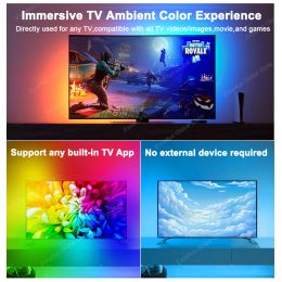 Smart Ambient TV Led Backlight USB Led Strip With Bluetooth App Camera Sync Screen Led Lights Strip 5V WS2812b RGB Adhesive Tape