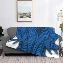 Blankets Ramshackler Blue-Abstract Creature Design For Home Sofa Bed Camping Car Plane Travel Portable Blanket Hbbourne Abstract