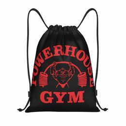 red Powerhouse Gym Drawstring Backpack Women Men Sport Gym Sackpack Portable Fitn Building Muscle Shop Bag Sack F4iA#