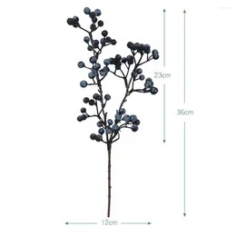 Decorative Flowers Offering An Artificial Blueberry Branch Bouquet In Set Of 3 Made From Prime Quality Materials For Alluring Look And Feel