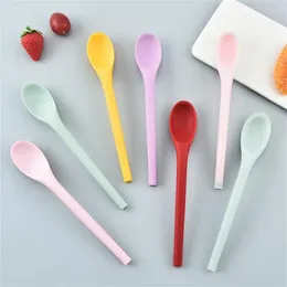 Spoons Simple And Advanced Salad Spoon Mixing Long Handle Small Silicone For Kids Children's Tableware