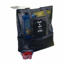 new Thermal Insulati Bag Handheld Lunch Bag Useful Shoulder Bag Cooler Picnic Mesh Beach Tote Food Drink Storage s3sd#