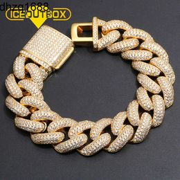 Wholesale Hip Hop 20mm Cuban Link Bracelet Iced Out Bracelet Diamond Iced Cuban Link Bracelet for Men Women Gift