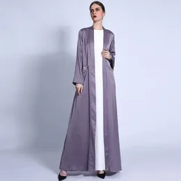 Ethnic Clothing Eid Ramadan Open Abaya Dubai Satin Kaftan Turkey Muslim Women Hijab Dress Kimono Jalabiya Islamic Cardigan Caftan Gown