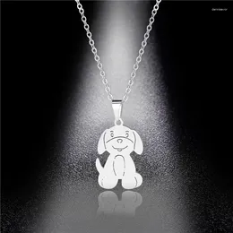 Pendant Necklaces Steel Ornament Animal Shape Stainless Dog Cute Puppy Necklace European And American Jewellery