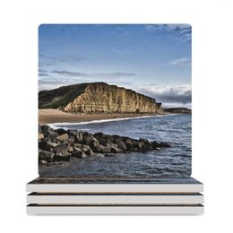 Table Mats Dramatic West Bay Cliffs And Broadchurch Ceramic Coasters (Square) Cup Pads Christmas Tea For Coffee Cups