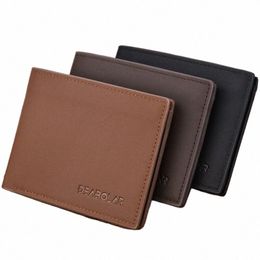 new Men PU Leather Purse Black Frosted Material Youth Credit Card Holder Coin Purse 2023 Men Purse Q1tN#