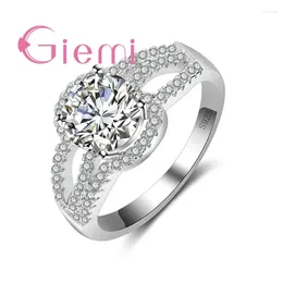 Cluster Rings Classic Geometry Crystal Ring And CZ For Fashion Women's Wedding Ceremony Anniversary Gift