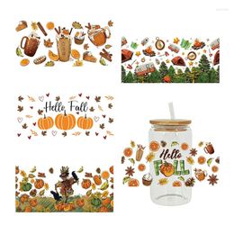 Window Stickers 3D UV DTF Transfers 16oz Cup Wraps Pumpkin Thanksgiving Day Printed For DIY Glass Ceramic Metal Leather Etc. D7013