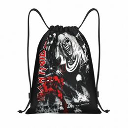 custom Maidens Heavy Metal Ir Rock Drawstring Backpack Bags Women Men Lightweight Gym Sports Sackpack Sacks for Shop v31S#