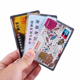 10pcs/lots Waterproof Transparent PVC Card Cover Women Men Card Holder Case To Protect Credit Cards Bank ID Card Sleeve F3qg#