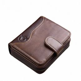 bullcaptain Man Bag Classic Style Wallet Genuine Leather Men Wallets Short Male Purse Card Holder Wallet Men Fi 73WO#