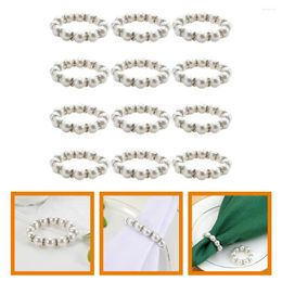 Table Cloth 12 Pcs Napkin Decor Accessory Rings Wedding Buckle Dining Valentine's Day Napkins Holders Metal Decoration Weddings