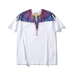 Summer Fashion Brand Mb Marcelo Short Sleeve Marcelo Classic Phantom Wing T-shirt Color Feather Lightning Blade Couple Half T-shirtOUCO