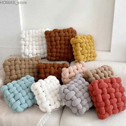 Cushion/Decorative Pillow Throw Elastic fluffy soft cushion touch sofa Sherpa square woven chair cushion home furnishings Y240401