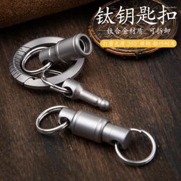 Keychains Keychain Socket Titanium Mini Key Ring Outdoor Small Tool 360° Rotatable Keyring Wind Chime Connector