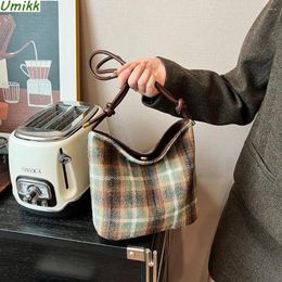 Shoulder Bags Women Girls Leather Strap Bag Plaid Fashion Handbag Large Capacity Shopping Lightweight Vintage Style For Winter Travel