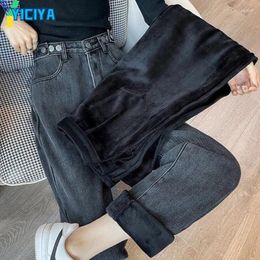 Women's Jeans YICIYA Y2k Style Women Streetwear Warm Full Length Baggy Jean Woman Clothing Plush Vintage Clothes 2000s Trousers