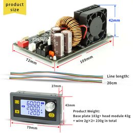 Adjustable Direct Current Stabilised Voltage Power Supply Base Plate 20A 1200W Constant Voltage and Current Step-down Module