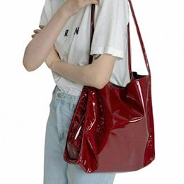 yogodlns Luxury Patent Leather Tote Bag Female Large Capacity Shoulder Bag Advanced Lady Top-handle Bag Shop Undearm q746#