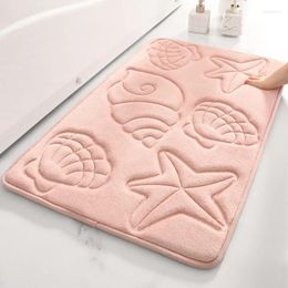 Bath Mats Sea Star Bathroom Water Absorbing Door Mat Entrance Quick Drying Foot Solid Color Anti Slip Carpet