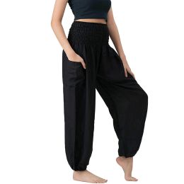 Comfy Boho Pants Pocket Wide-leg Loose Trousers High Elastic Waist Sport Yoga Pants Hippie Lounge Bohemia Trousers Harem Pants