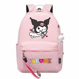 kawaii Kuromi Melody Boys Girls Kids School Book Bags Women Bagpack Teenagers Canvas Laptop Travel Backpack R7hi#