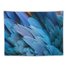 Tapestries Close Up Of Beautiful Bird Feathers Blue And Yellow Macaw Tapestry Room Aesthetic Carpet Wall