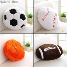 Cushion/Decorative Pillow Creative football shaped mat winter plus summer gift for boyfriends birthday fan gift Y240401