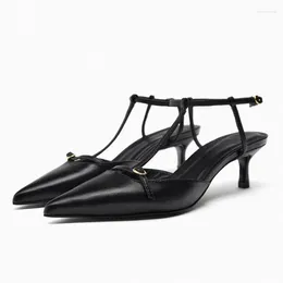 Dress Shoes Female Sandal Black For Women Strappy Heels Med Large Size Espadrilles Platform Girls Beige Lace Up High 2024 Bow Pointed