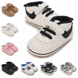 New Low Top Shoes Leather Boys' Shoes Multi color Preschool Children's Rubber Sole Anti slip Baby Shoes Newborn Walking Shoes