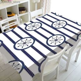 Table Cloth New Sailor Tablecloth Rectangular Living Room coffee Table Waterproof Tablecloth Restaurant Wedding Tablecloth Picnic Mat Y240401