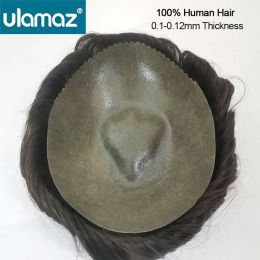 Clearance Sale Knotted Skin Toupee Hair Men Full Pu Hair System For Men Microskin Capillary Prosthesis Male Wig Real Human Hair