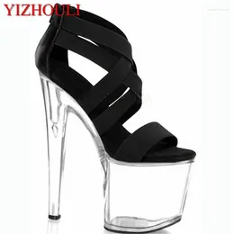 Dance Shoes 8 Inch Sexy Stiletto Peep Toe Gladiator Sandal 20 Cm High Heel Crystal Platform Stage