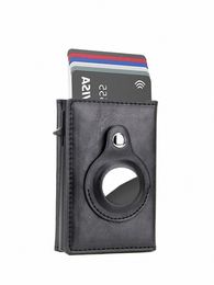 rfid shielded ultra-thin men's wallet card bag, suitable for Anovus Air Tag three fold wallet L21h#