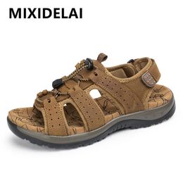 Outdoor Summer Sandals Men Shoes Genuine Leather Comfortable Beach Sandal Male Sandalias Hiking Chaussure High Quality Shoes 240321