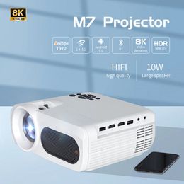 M7 Projector Miniature Portable Android Projector Home Projector 8K Ultra HD Home Theatre
