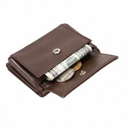 wallet Men PU leather short high quality pure color card purse purse mini wallet portable purse wholesale A9N3#