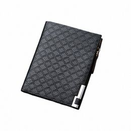 luxury Men Wallet PU Leather Embossed Harde Zipper Short Purse Multiple Card Pocket Leisure Busin Coin Bag Mey Purse Z2vh#