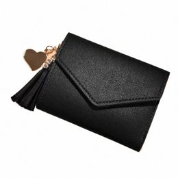 mini Tassel Wallet Women Fi Purse Female Short Mini Wallets Korean Students Lovely Purse Female Small Wallet for Women E9S7#