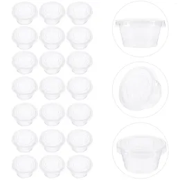 Take Out Containers 100 Pcs Takeaway Sauce Cup Salad Dressing Container Plastic Mug Mousse With Cover